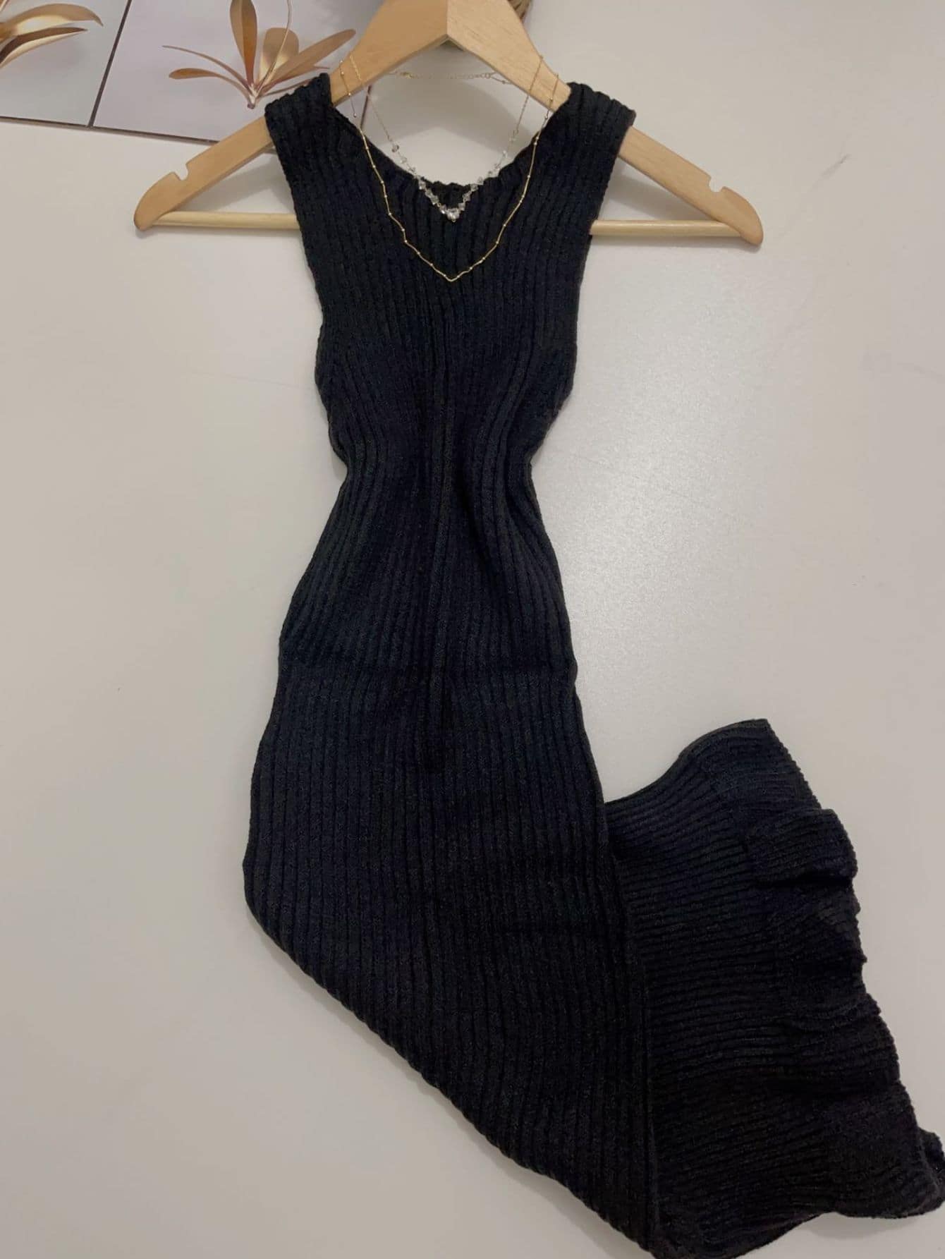 Women Sweater Dresses - màu đen - Xem 1