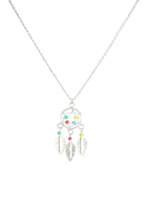 Collar Dije Atrapasueños de Autentica Plata Esterlina 925 Grabado , Mujer Gargantilla - Plateado - Ver 1