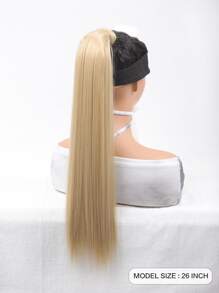 假发女马尾辫钩环式高马尾自然直发马尾辫 - 金色 - 查看 7