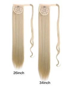 假发女马尾辫钩环式高马尾自然直发马尾辫 - 金色 - 查看 8