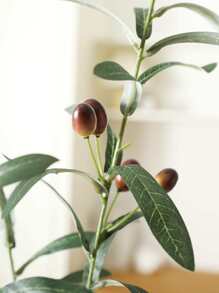 1 件/5 件人造绿植，热带绿橄榄果枝，假橄榄叶，人造绿叶茎，适用于家居装饰、婚礼花束、拱门装饰、桌面摆饰、花瓶填充物、派对装饰、园艺、桌面装饰、桌面摆饰、人造花、塑料花、情人节、礼物