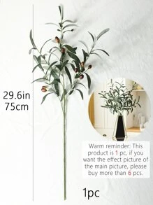 1 件/5 件人造绿植，热带绿橄榄果枝，假橄榄叶，人造绿叶茎，适用于家居装饰、婚礼花束、拱门装饰、桌面摆饰、花瓶填充物、派对装饰、园艺、桌面装饰、桌面摆饰、人造花、塑料花、情人节、礼物