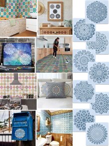 9入組曼陀羅鏤空繪畫模板 - 白色 - 查看 4