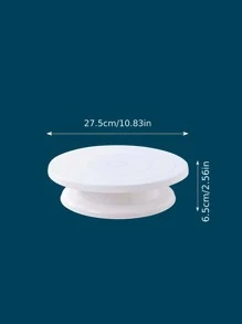 1 chiếc bàn xoay bánh màu trắng 11 inch, xoay êm, giá đỡ bánh, bộ dụng cụ trang trí bánh, giá trưng bày, phụ kiện làm bánh, thích hợp cho bánh quy, bánh cupcake. - trắng - Xem 5