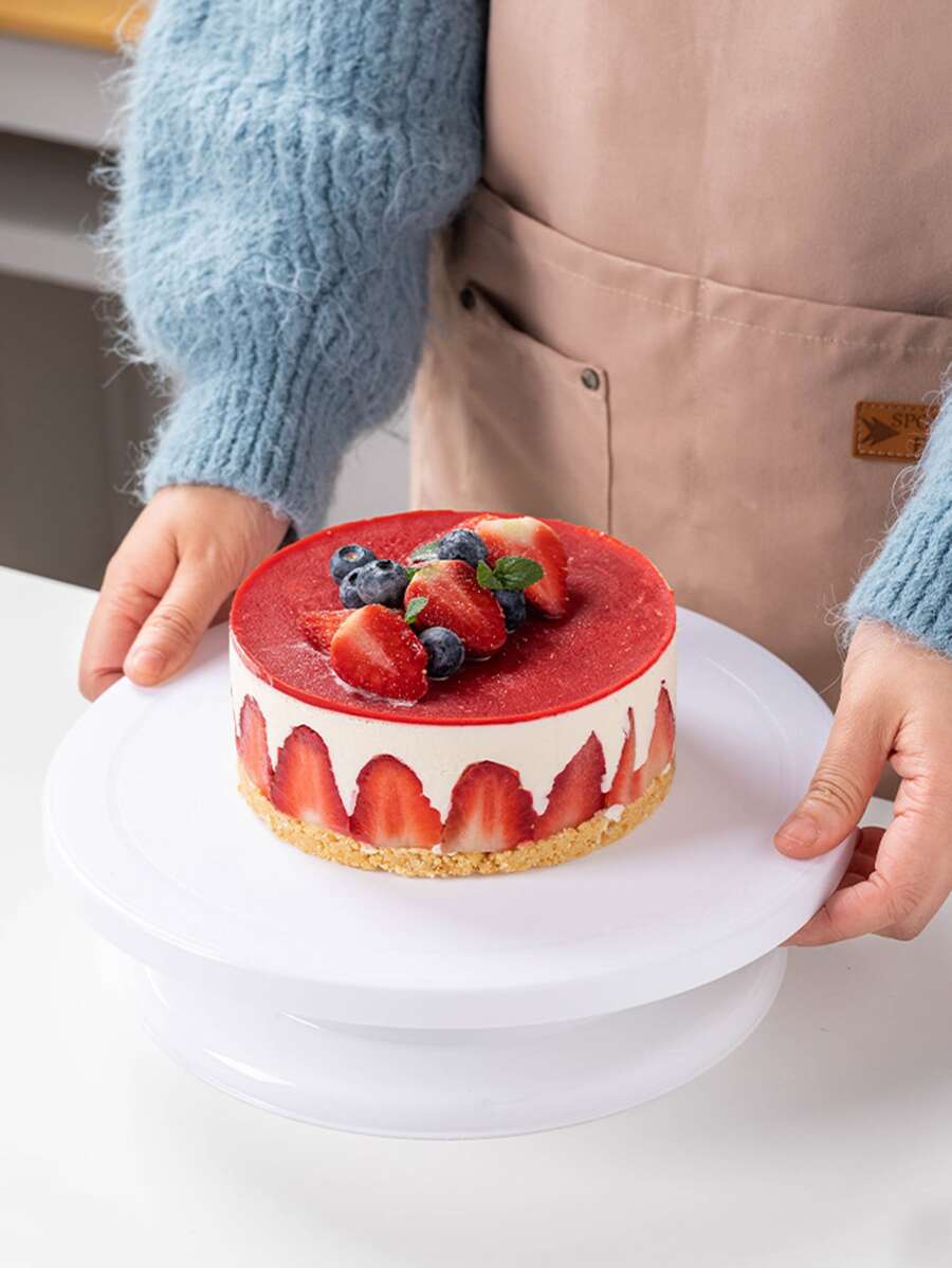 1 chiếc bàn xoay bánh màu trắng 11 inch, xoay êm, giá đỡ bánh, bộ dụng cụ trang trí bánh, giá trưng bày, phụ kiện làm bánh, thích hợp cho bánh quy, bánh cupcake. - trắng - Xem 1