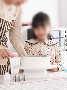 1 chiếc bàn xoay bánh màu trắng 11 inch, xoay êm, giá đỡ bánh, bộ dụng cụ trang trí bánh, giá trưng bày, phụ kiện làm bánh, thích hợp cho bánh quy, bánh cupcake. - trắng - Xem 4