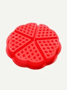 1 件装硅胶华夫饼模具 4 腔华夫饼模具硅胶华夫饼机烤盘模具适用于华夫饼蛋糕巧克力工艺糖果烘焙，方形