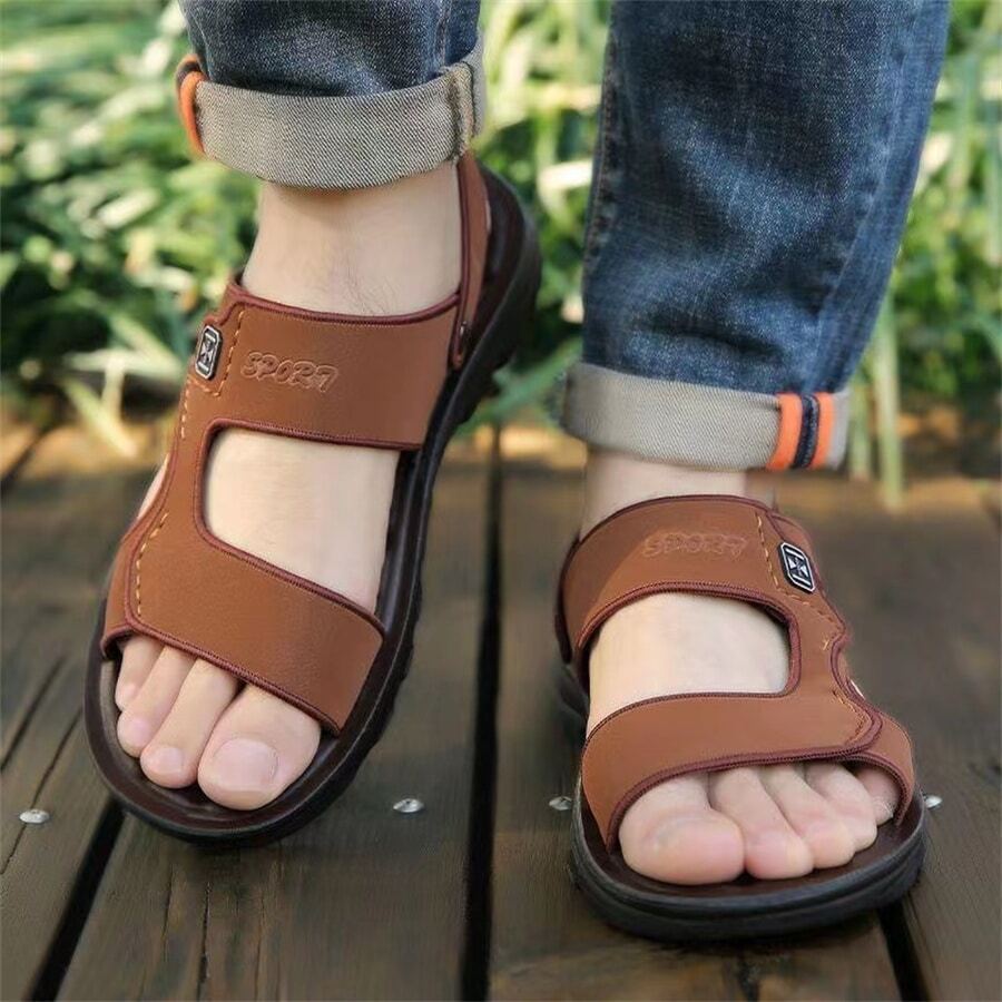 Summer Men's Casual Sandals, Outdoor Fashion All-match Style - Brown - View 1