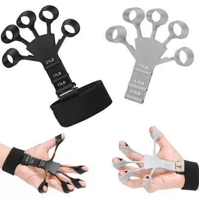 2 PCS Fortalecedor de dedos,Grip Strength Trainer,Finger Strengthener,Ejercitador de dedos de 6 niveles de resistencia, Fortalecedor de manos para entrenamiento de fuerza, Entrenamiento de flexión y extensión de dedos