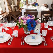 1 Máy Tính Satin Giả Lụa Khăn Trải Bàn Hình Chữ Nhật Sáng Bóng Bàn Chạy Cho Tiệc Cưới Sự Kiện Giáng Sinh, Đỏ - Đỏ - Xem 7