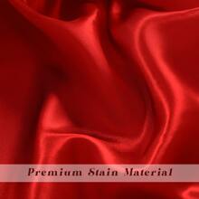 1 Máy Tính Satin Giả Lụa Khăn Trải Bàn Hình Chữ Nhật Sáng Bóng Bàn Chạy Cho Tiệc Cưới Sự Kiện Giáng Sinh, Đỏ - Đỏ - Xem 2