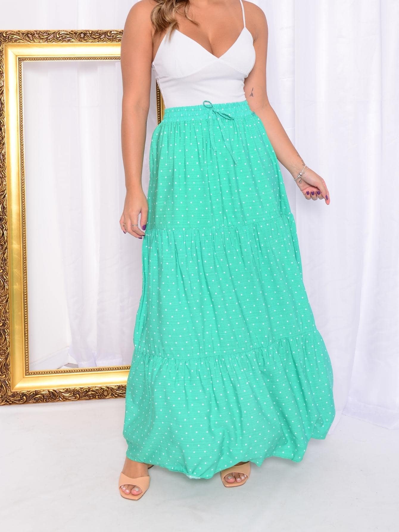 Women Skirts - 薄荷綠 - 查看 1