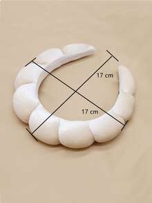 女士絨布和海綿瑜伽跑步洗臉優雅寬頭帶 - 米色 - 查看 5