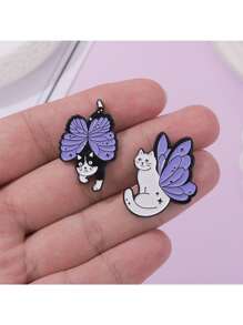 歐美時尚萬聖節系列黑風合金胸針卡通可愛巫師閱讀貓烘焙油漆胸針徽章 - 杏色 - 查看 5