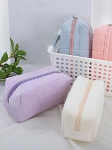 1pc Creative Decompression Pillow Shaped Pencil Case With Large Capacity - White - View 5