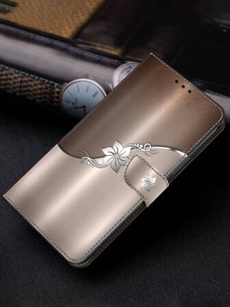 GLANDOTU Foldable Kickstand Card Slot Magnetic Absorption PU Leather + TPU Pattern Phone Protective Case Waterproof Shockproof Anti-Fall Scratch Resistant