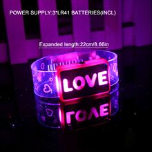 1入組圖案LED閃爍腕帶適合情人節 - 粉色 - 查看 7