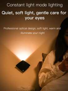 1 件趣味黄貂鱼形运动传感器灯，无线可充电 LED 夜灯，适用于卧室、楼梯、客厅、衣柜、橱柜 - 白色/黄色，自动开/关，万圣节和感恩节装饰万圣节圣诞节感恩节礼物