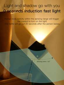 1 件趣味黄貂鱼形运动传感器灯，无线可充电 LED 夜灯，适用于卧室、楼梯、客厅、衣柜、橱柜 - 白色/黄色，自动开/关，万圣节和感恩节装饰万圣节圣诞节感恩节礼物