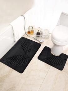 1 件装简约纯色树叶图案慢回弹吸水浴室垫返校入口装饰浴室厨房装饰