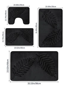 1 件装简约纯色树叶图案慢回弹吸水浴室垫返校入口装饰浴室厨房装饰