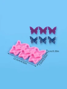 1 件蝴蝶形钥匙扣树脂模具，DIY 环氧硅胶模具，适用于吊坠、耳环、项链、钥匙扣、肥皂、蜡烛装饰 - 粉色 - 查看 2
