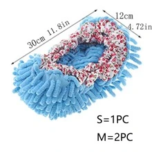 1入組/2入組多功能地板塵土清潔拖鞋，懶人拖把鞋，家用地板清潔超細纖維拖鞋 - 紫色 - 查看 6