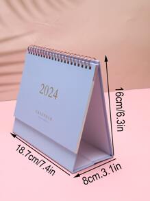 1pc Fashionable Simple Desk Calendar For Office - Blue - View 6