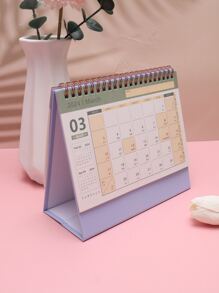 1pc Fashionable Simple Desk Calendar For Office - Blue - View 4