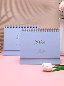 1pc Fashionable Simple Desk Calendar For Office - Blue - View 3