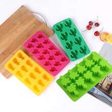 1入組矽膠鳳梨,仙人掌,椰子樹,火烈鳥形狀冰塊模具 - 彩色 - 查看 10