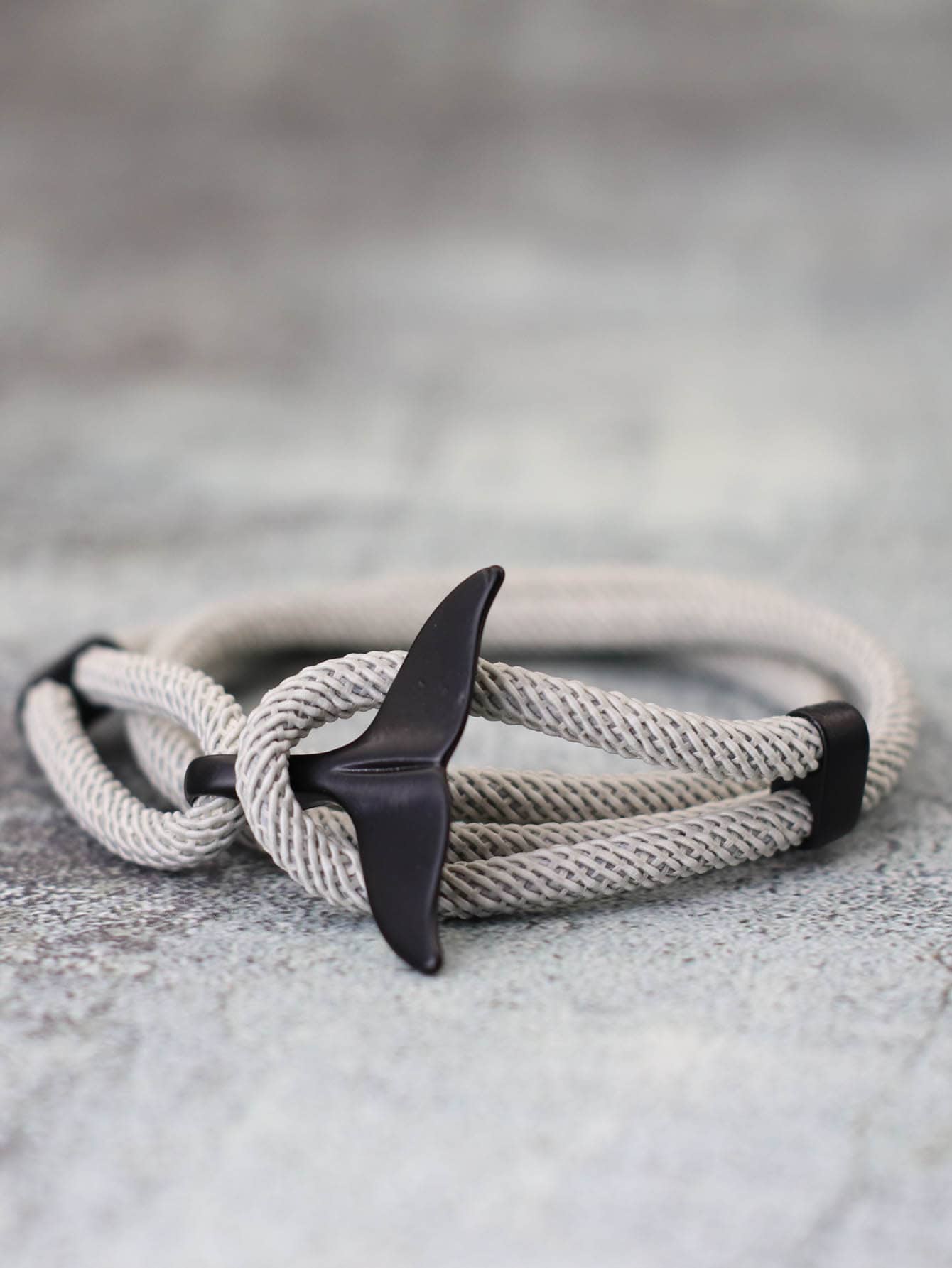 Mặt dây chuyền hình đuôi cá voi Viking đan thủ công, vòng tay dây thừng đỏ thủ công, vòng đeo tay nam, phụ kiện vòng tay có thể điều chỉnh. - Xám - Xem 1