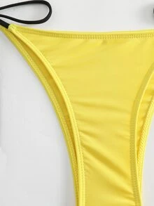 New Arrival Women's Red/green/yellow Colour Block String Bikini For Sports - Multicolor - View 5