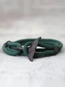 手工编织鲸鱼尾维京手链饰品手工红绳手链男士腕带串可调节手链首饰男士