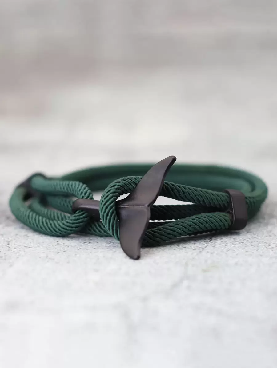 手工编织鲸鱼尾维京手链饰品手工红绳手链男士腕带串可调节手链首饰男士