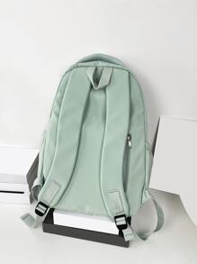 Mochilas escolares ligeras para niños y niñas, mochila escolar básica clásica para estudiantes universitarios, primaria, secundaria y preparatoria, mochila de viaje para adolescentes - Verde - Ver 5