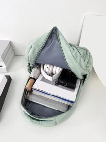 Mochilas escolares ligeras para niños y niñas, mochila escolar básica clásica para estudiantes universitarios, primaria, secundaria y preparatoria, mochila de viaje para adolescentes - Verde - Ver 6