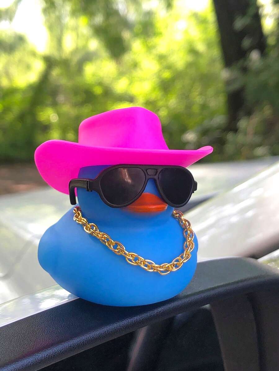 1 Mũ & Vịt Thiết Kế PVC Trang Trí Xe, Vịt Cao Su - Nhiều màu - Xem 1