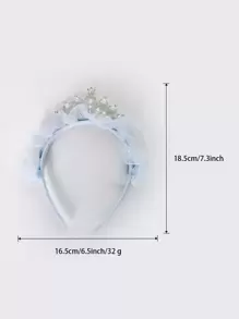 1 chiếc băng đô vương miện công chúa màu xanh ngọc trai, thân thiện với tóc. - Màu xanh nhạt - Xem 4