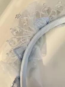 1 chiếc băng đô vương miện công chúa màu xanh ngọc trai, thân thiện với tóc. - Màu xanh nhạt - Xem 7