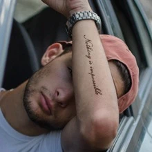 INKARTLINK Temporary Tattoo Stickers, Lasts 1-2 Weeks, Realistic And Water Resistant. Nothing Is Impossible. In-e406 - Black - View 2