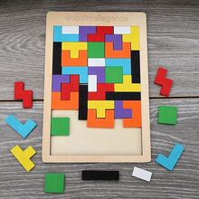 1入組七巧板拼圖玩具木板教育性積木玩具適用於兒童書桌遊戲 - 彩色 - 查看 2