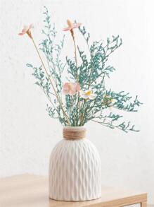 Plastic Wave Pattern Flower Vase For Flower Arrangements, Diy Flower Pot, Ceramic-Like Flower Container, Home Decor Ornament,Home Decor,Flower Vase,Centerpiece,Table Decor Gifts Birthday Graduation Room Decor Glass Vase