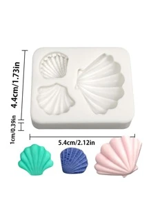 1pc Seashell Fondant Molds, Ocean Series Cake Decorating Silicone Mold - White - View 4