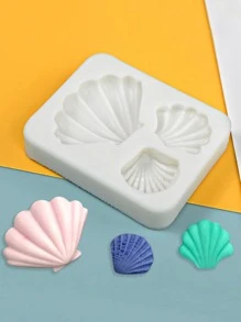 1pc Seashell Fondant Molds, Ocean Series Cake Decorating Silicone Mold - White - View 2