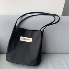 簡約防水帆布包 - 黑色 - 查看 5