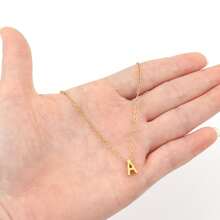 A-Z字母吊坠项链，女士不锈钢链项链