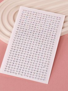 1 件銀色 3d 仿寶石臉部和眼睛貼紙,適合 Diy 音樂節、y2k 化妝和派對 - 彩色 - 查看 2