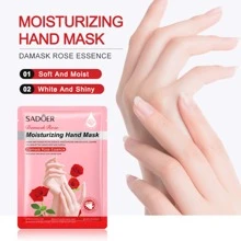 SADOER Pink Goat Milk Hand Mask Moisturizing Hand Treatment - Black and White - View 2