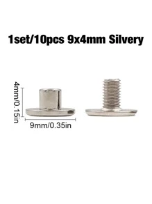 10 cái 9X4mm Màu bạc Màu sắc Đồng Thắt lưng Ốc vít - Bạc - Xem 2